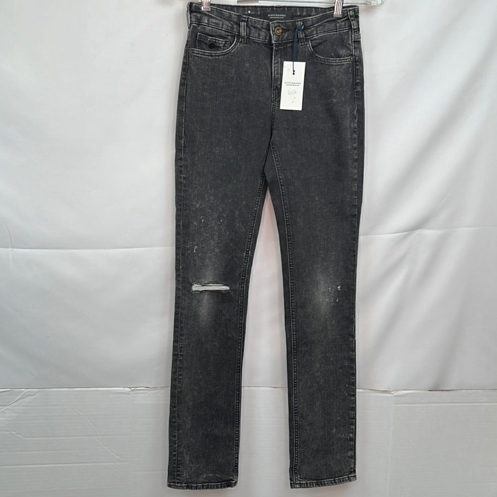 Scotch & Soda Supreme Slim Straight Leg faded black jeans size 26/32 NWT